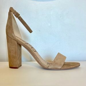 Sam Edelman Womens Yaro Ankle Strap Suede Block Heel Sandals Oatmeal Size 13 43